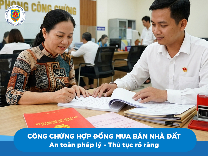 công chứng hợp đồng chuyển nhượng, mua bán nhà đất