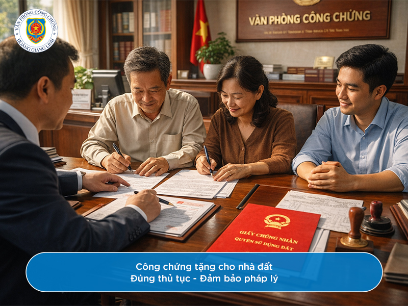 Công chứng tặng cho nhà đất