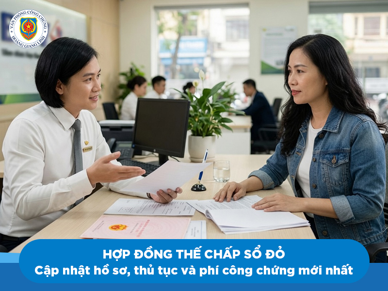 Hồ sơ, thủ tục, phí công chứng hợp đồng thế chấp sổ đỏ mới nhất