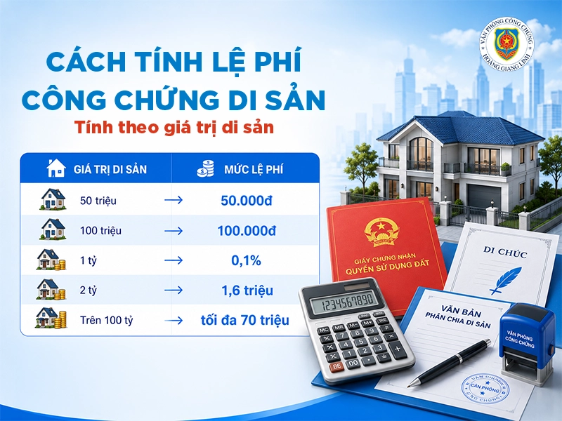 lệ phí công chứng khai nhận di sản thừa kế