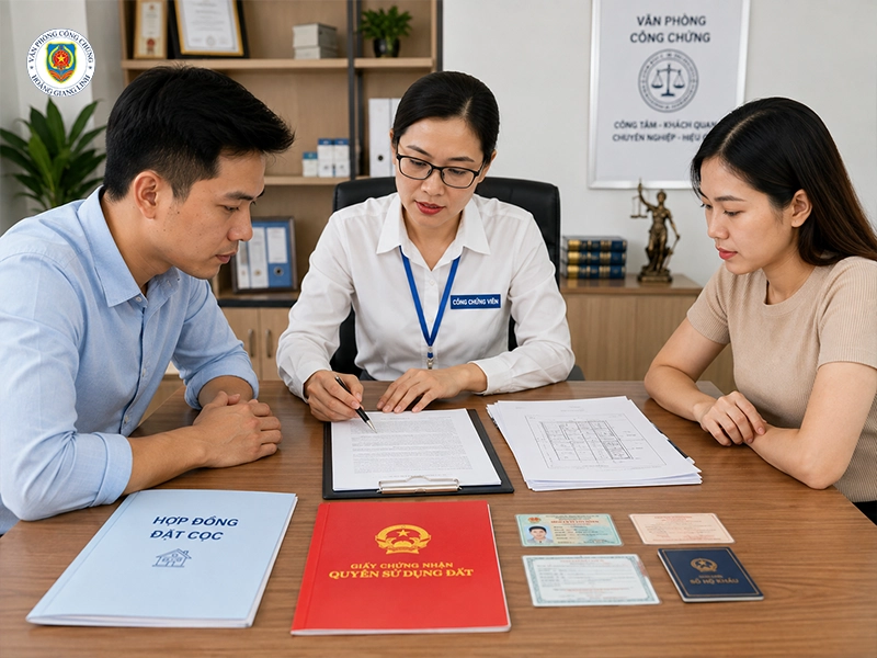 Hợp đồng đặt cọc nhà đất có bắt buộc công chứng không?